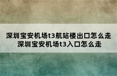 深圳宝安机场t3航站楼出口怎么走 深圳宝安机场t3入口怎么走